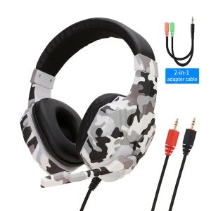 Fones de ouvido de alta qualidade exército verde gaming headset com microfone fone gamer com fio universal para computador portátil xbox um