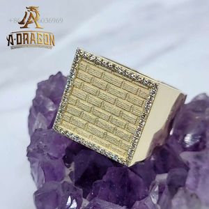 Wholesale Pass Diamond Tester VVS Moissanite Sier Letter Gold Plated Iced Out Hip Hop Ring Fine Jewelry For Man