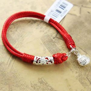 Armreifen La Monada Chinesischer gewebter roter Faden für die Hand, 925er-Sterlingsilber-Armband, roter Faden, Schnur-Seil-Armbänder für Frauen, Silber 925