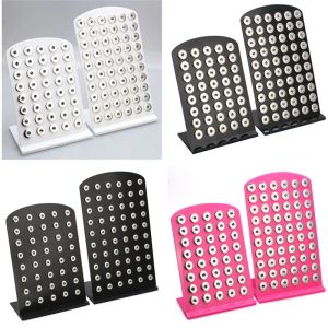 Bracelets New Snap Button Jewelry Black White Pink Acrylic Snap Display For 40PCS &60PCS 12MM 18MM Stands Display Detachable Set