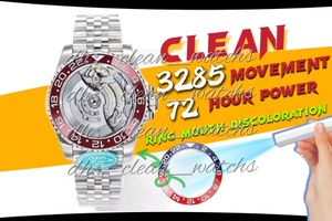 Limpo fábrica novo 3285 movimento anel de mudança de cor batom azul relógio masculino 40mm à prova d'água 100 metros top