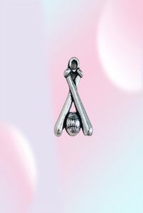 Hela DIY -charms fladdermöss och baseball charms antik silverton sporthänge charm för armband halsband örhängen bokmärke zi3761065