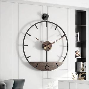 Wanduhren Luxus Große Uhr Moderne Metall Holz Stille Uhren Mechanismus Relo de Parede Wohnzimmer Dekoration Gpf50Yh Drop Liefern Dhcin