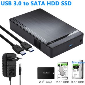 Boxs SATA auf USB 3.0 für 2,5/3,5 Zoll HDD SSD Adapter externes Festplattengehäuse SSD Disk Box HDD externes Festplattengehäuse