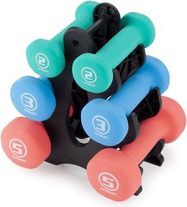 Hand Dumbbells Soft Comfortable Neoprene Weights Set For Home Gym - Indoor And Outdoor Dumbbell Sets With Rack