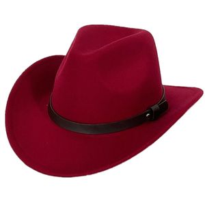 2024 Cappello da cowboy a cilindro per donna Uomo Cappelli Fedora Cappelli stile Fedora e borsalino da viaggio all'aperto Donna Moda Cappello in feltro Uomo Autunno Inverno Berretti Trilby 16 colori