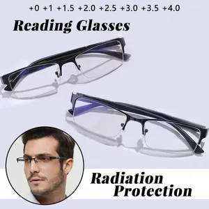 Sonnenbrille Business Lesebrille für Männer Presbyopie Halbrahmenbrille Blaulicht Computer 1,0 bis 4,0 Herren
