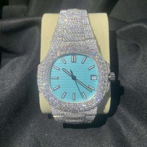 Pass Diamond Tester vereisert maßgeschneiderte Männer Luxus Handgelenk Bling Moissanite Uhren Premium VVS Lünette mechanische benutzerdefinierte Uhr Uhr