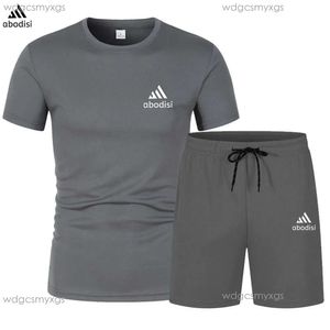 2024 verão quente masculino camiseta shorts conjunto conjunto de esportes masculino marca logotipo impressão lazer moda algodão manga curta adi conjunto camiseta