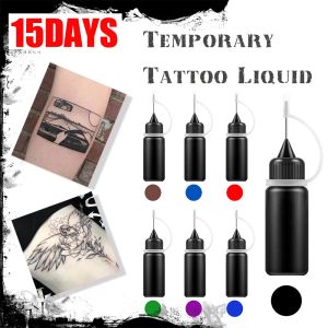 Klänningar henna tillfällig tatuering 10 ml flytande tatuering pasta svartbrun rödbrun henna kottar indiska för tatuering klistermärke kroppsfärg