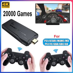 Konsoler Retro Video Game Console Plug and Play Video Games 4K HD Output TV Classic Game Stick Built 20000 Games 9 Emulators for PS1