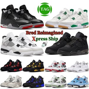 Military Black Cat Bred Reimagined 4 jumpman basketball shoes Outdoor Pine Green mens 4s Red Thunder Yellow White Oreo j4 women mens sneakers sports trainers