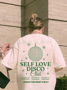 T-shirt da donna Self love creativo stampato da donna in cotone a maniche corte T-shirt da strada retrò personalizzata T-shirt da donna girocollo completa di matematica T240221