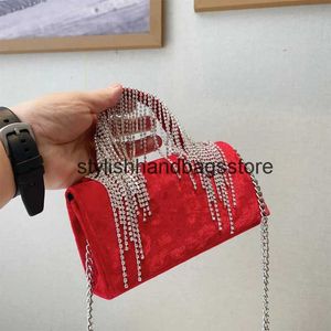 Borse a tracolla Designer Rinestone Nappa Borsa a tracolla di lusso in velluto Donna e borsa Elegante borsa a tracolla Clu da sera in rilievo per donnaH24221