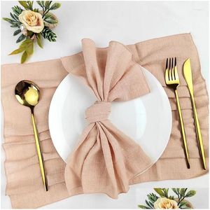 Table Napkin Set Of 50 Cotton Cloth Napkins Gauze Fabric 30X30 Cm Factory Outlet Wedding Decor Everyday Use Dinner Tea Towel Village Dhlvy