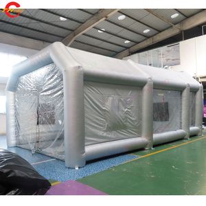 Free Ship 10x6x4mH (33x20x13.2ft) Silvery Inflatable Paint Booth For Car Spray Booth Air Filter Tents Garage Tent