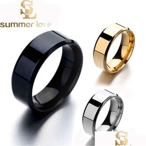 Cluster Rings 6Mm 8Mm Gold Sier Black Tungsten Stainless Steel Rings For Women Men Simple Glossy Engagement Fashion Jewelry Dhgarden Dhiff