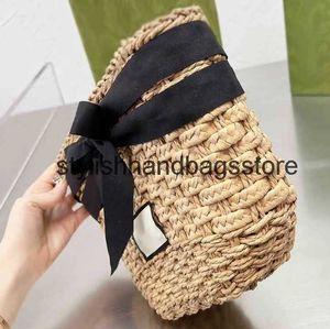 Axelväskor Soulder Bag Weaving Woman Vintage Summer Designer och Bags Tote Women Woven and Bag Sopping Travel Beac Purse Wicker and Straph24221