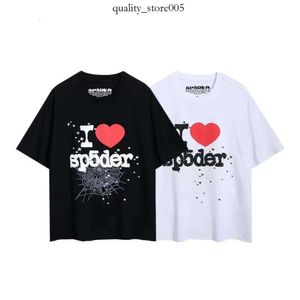 Örümcek Gömlek SP5der Tasarımcı T Shirt 2024 Erkekler ve Kadınlar İçin Yaz Boyut S M XL GRAFİK TEE GİYİM 555 Örümcek Tshirt Pembe Siyah 867