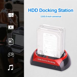 Boxs HDD Dock Station Internes Festplattengehäuse für 2,5/3,5 Zoll SATA auf USB2.0