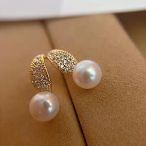 Stud Earrings Arrival Shiny CZ Zircon Star 14K Gold Filled Natural Freshwater Pearl Ladies Jewelry For Women Christmas Gifts