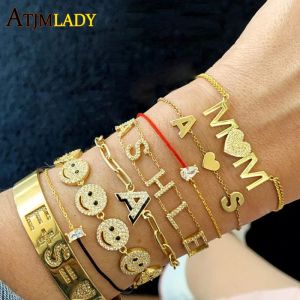 Armbänder 2023 Sommer Mode Gold Farbe Micro Pave 5A Zirkonia CZ Lächeln Gesicht Charme Glückliches Mädchen Frauen Luxus Armband schmuck