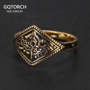 Rings Game Dark Souls Series Ring of Favor Real 925 Sterling Silver with Retro Gold Plated for Men Women Fans Cosplay Jewelry