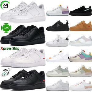 designer Casual Shoes 1 platform one mens trainers for men women shadow Black White pink Pistachio Frost wheat sports sneakers skate Big size 5.5-13