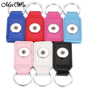 Armband 10st/Lot Snap KeyChain Buttons smycken Snap Leather Key Chains Fit 18mm Snap smycken Kvinnor DIY Tillbehör