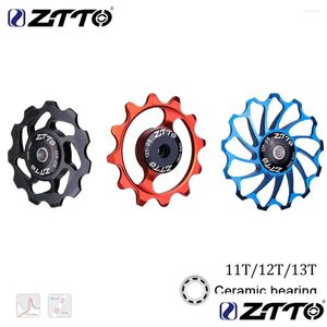 Deragliatori bici Ztto 1 Pz Mtb Deragliatore posteriore per bicicletta Jockey Wheel Cuscinetto in ceramica Pley 11/12/13 T Cnc Guida stradale Rullo tenditore Goccia Dhwmp