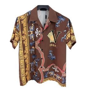 Män harajuku hiphop skjortor sommar högkvalitativ herr hawaiian skjorta blommig tryckt lapel kort hylsa lös skjorta camisa maskulina