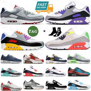 Running shoes 90 sneakers air Black Leather Phantom Coconut Milk Infrared Caramel Objet Laser Blue Void Wolf Recraft Royal maxes 90s men women sports shoes with box