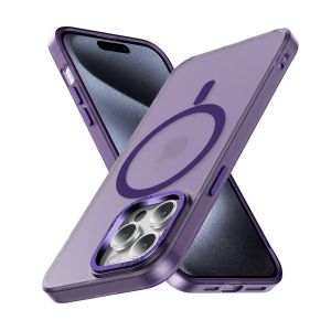 Crystal N52 Magnet Magnetic Phone Cases For iPhone 15 14 Plus 13 12 Pro Max Samsung S24 S23 Ultra Plus Shockproof Wireless Charge Phone Cover Case