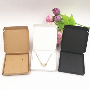 Back 50 set Jewelry Displays Paper Boxes for Pendant/Earring/Necklace Carrying Cases Wedding Jewelry Set Gift Packing Box 6*6*1cm