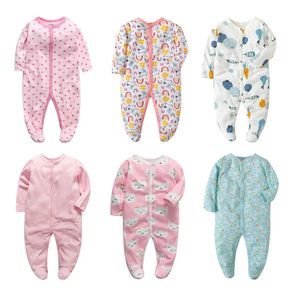 Quatro estações nascido bebê 012 meses roupas macacão menino sleepsuit menina sleepwear onepieces macacão roupas 240220