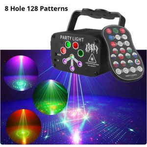 Mini RGB Laser Projector Stage Light DJ Disco LED -lampa UV Sound Strobe Stage Effect Wedding Xmas Holiday Party USB