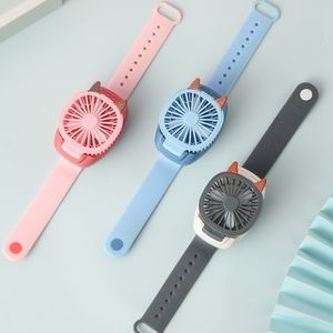 Creative Cooling Mini Watch Fans Student handhållen roterbar avtagbar laddningsbar USB -laddningshandsledare Mute Summer Fans