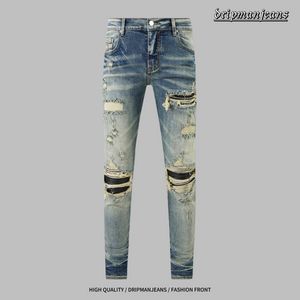 AMR high-end fashion brand mens jeans street hiphop jeans stretch slim fit jeans mens jeans designer jeans pantalones drip jeans skinny jeans drill outfit