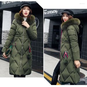 Women's Trench Coats Women Winter Long Parkas Plus Size Warm Thickening 2024 Fashion Casual Fur Neck Slim Straight Hooded Jackets Overcoat