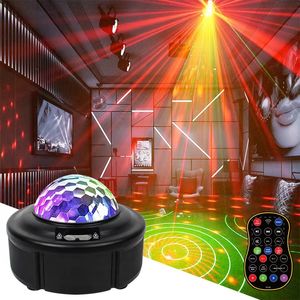 UV 8-6 Holes Disco Laser USB Party Light Voice Control Nightclub Lights Decoration New Year Christmas Family Projector