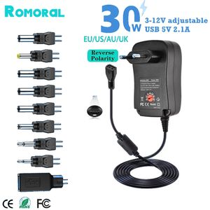 30 W Universal AC Adapter Odwracalny biegunowość zasilacza DC, z końcówkami adaptera 9PC, kompatybilny z 3V do 12V