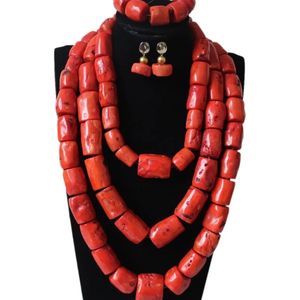 Dudo Brautschmuck-Set, indisch, afrikanisch, 100 % Original-Korallenperlen, nigerianische Hochzeitsschmuck-Set, 2024, kostenloser Versand, neu