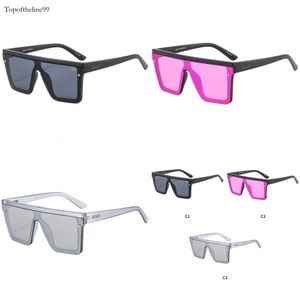 New European American Trend Large Frame for Men and Women Quay Personalized One-piece Retro Sunglasses Square Glasses2024