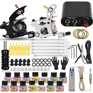 Abiti Kit tatuaggio Set completo tatuaggio Hine Alimentatore nero Inchiostri pigmentati con aghi tatuaggio Accessori per principianti del tatuaggio