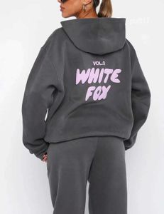 New Hoodies White Fox Hoodie Sets Woman Two 2 Piece Set Women Men Clothing Sporty Pullover Hooded 12 Colours Designer Tracksuit Spring Autumn W LBBO R7HD