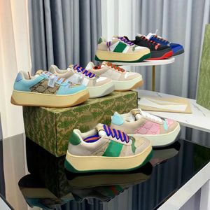 High-quality Casual Shoes Screener Sneakers Small Dirty Shoes Designer Shoe Board Men Women thick-soled Canvas Classic Blue Pink Crystal Stripe Low Top 35-45