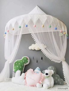 CRIB NETTING Tält för barn Spela hus Portable Princess Castle Children Teepee Tent Baby Crib Netting Spädbarn Mygg Net Baby Bed Canopy