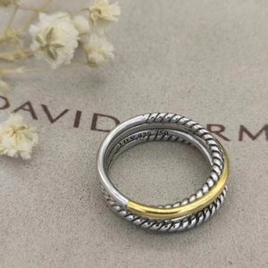 Twisted dy designer bröllopsringar för kvinnor män gåva diamanter 925 sterling silver mode 14k guld plätering engagemang lyx dy ring smycken