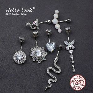 Ringar hellolook sexig navel piercing ring för kvinnor sterling sier magknapp piercing ringar navel ringar kropp piercing smycken