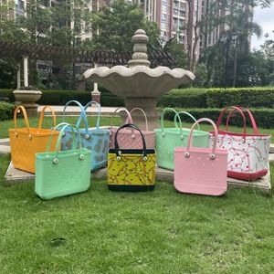 Waterproof Woman Eva Tote Large Shopping Basket Bags Washable Beach Silicone Bogg Bag Purse Eco Jelly Candy Lady Handbags